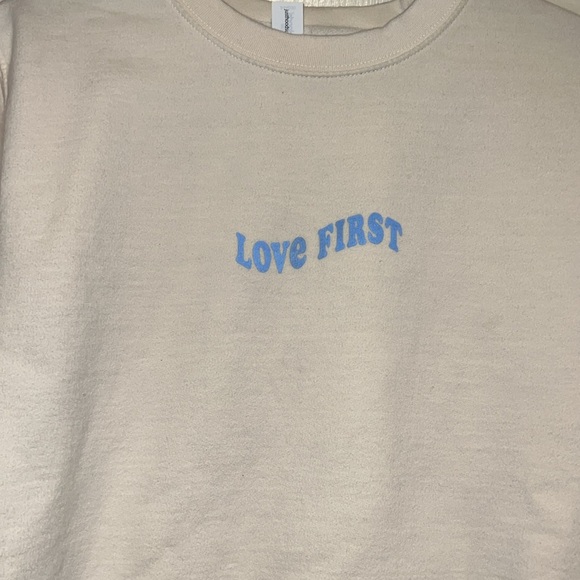 Cream Love First Graphic Sweatshirt - Picture 2 of 3